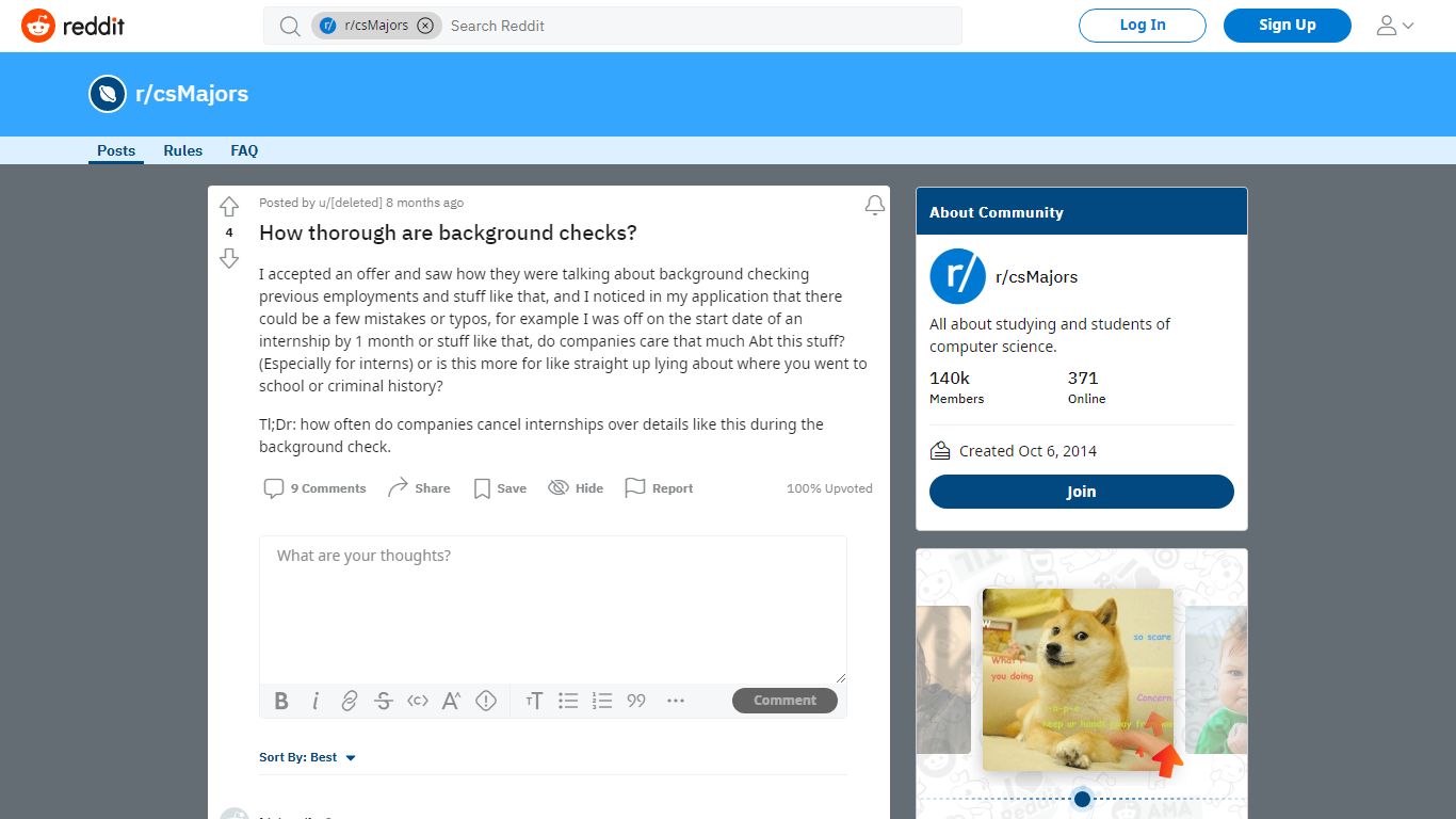 How thorough are background checks? : csMajors - reddit