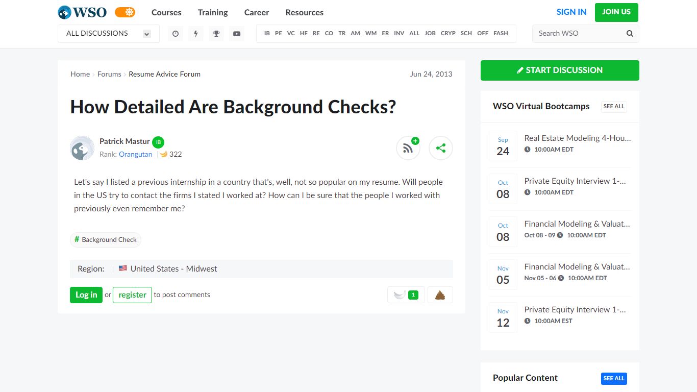 How detailed are background checks? | Wall Street Oasis